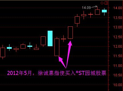 徐诚惠电话通知张某买入*ST园城逾1200万元