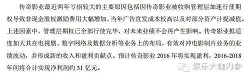 虽然万达院线称今年传奇影业将实现盈利，但看起来并不容易。当前《魔兽》在中国反响热烈，但票房方面目前也仅仅是收回了制作成本略有盈余，除去给院线和其他制作方的分成，传奇影业的利润不会太多。 而《魔兽》已经是目前传奇影业在今年最受瞩目的作品，虽然早前传奇影业联合环球公司宣布将有一部未命名的大制作电影在今年11月上映，如果这部电影的票房不理想的话，传奇影业今年盈利的目标或许很难实现。