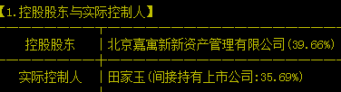 嘉寓股份控股股东仍为前董事长田家玉