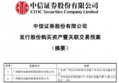 中信证券出价134.6亿收购广州证券，三大目标曝光