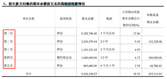 图3：国盛金控2017年报披露的其他应收款数据