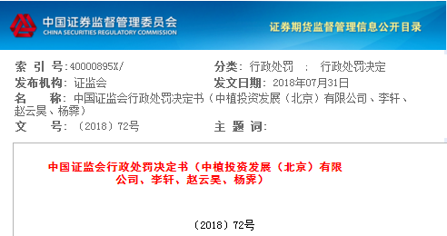 中植投资内幕交易勤上股份 董事长李轩等人被证监会处罚