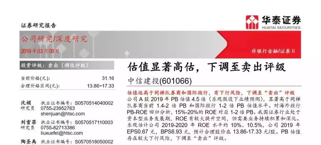 受到两份券商研报下调个股评级的影响，8日两市纷纷跳空低开，中国人保、中信建投开盘双双大单封死跌停，领益智造、东方通信、市北高新、顺灏股份（维权）、人民网等多只人气股集体跌停开盘。截至收盘时，中信证券、中国人保、华泰证券、中信建投全部跌停。