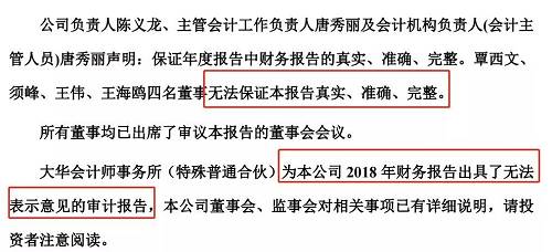 资料显示，*ST凯迪2017年年报被中审众环会计师事务所（特殊普通合伙）出具无法表示意见的审计报告。