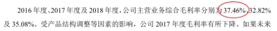 2017年12月22日报送的招股书显示，科博达2016年主营业务综合毛利率为37.67%。