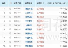 芯片概念外资重仓的股票名单！一股外资砸189亿！股民：会涨吗？
