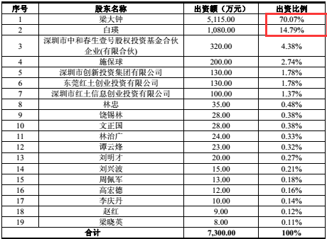 和仁科技股东及持股情况