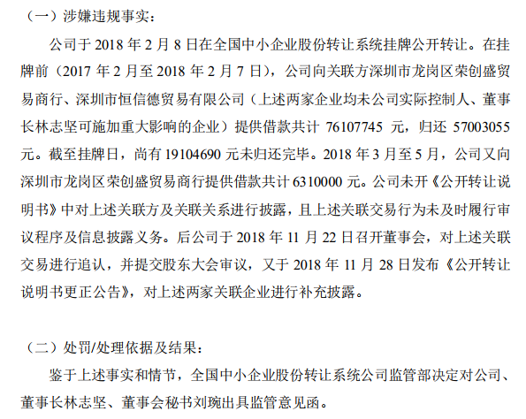 乐源股份未在《公开转让说明书》中对上述关联方及关联关系进行披露，且上述关联交易行为未及时履行审议程序及信息披露义务。