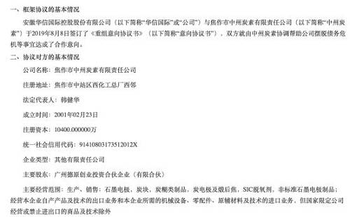 对于本次协议的影响，公告指出，签订的意向协议书为协议双方就公司重组事宜的初步意愿表达，若具体的重组方案能够落实并实施完成，可推动公司债务危机的解决，缓解公司经营压力，对公司的持续经营产生积极影响。